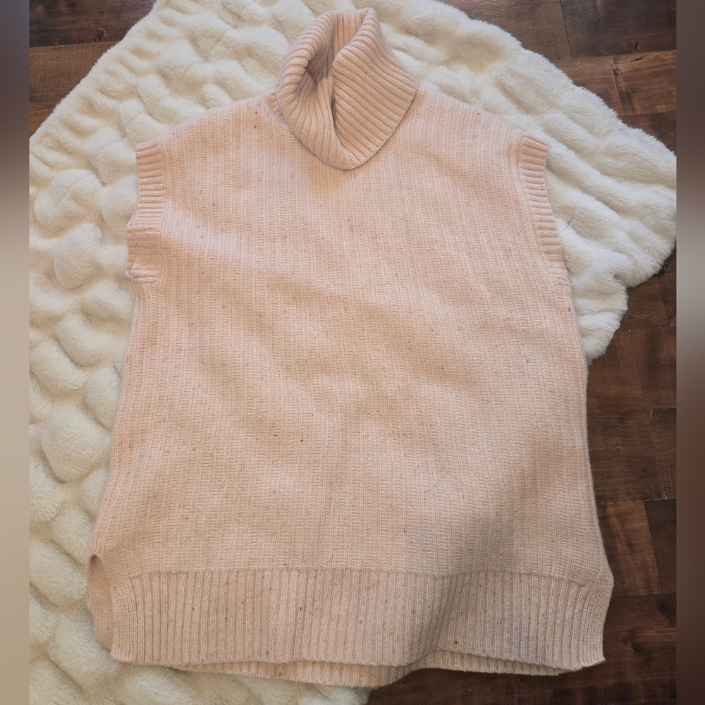 Haven Well Within Pure 100% Soft Pink Cashmere [Medium] Funnel Oversized Sweater
